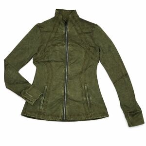 Lululemon Define Jacket Ice Wash Moss Green SZ 10 W4BLPS